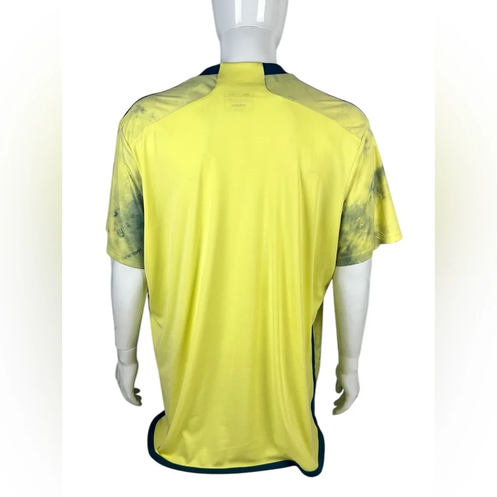 Adidas Red Bull New York Mens 3XL Jersey Yellow Slim Fit Soccer Daniel Patrick - Picture 6 of 14
